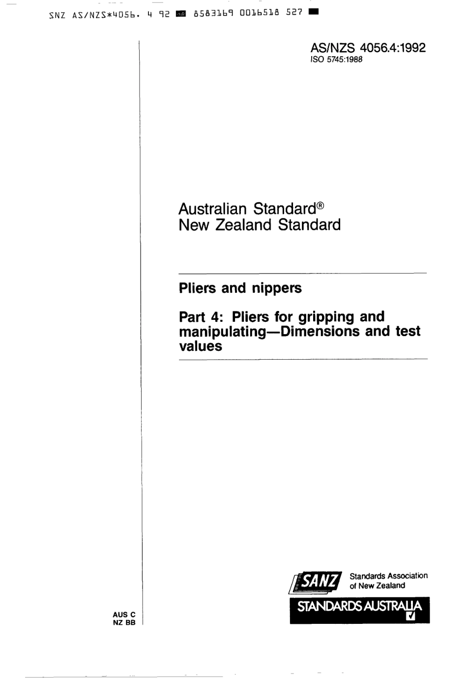 AS NZS 4056.4-1992 scan.pdf_第1页