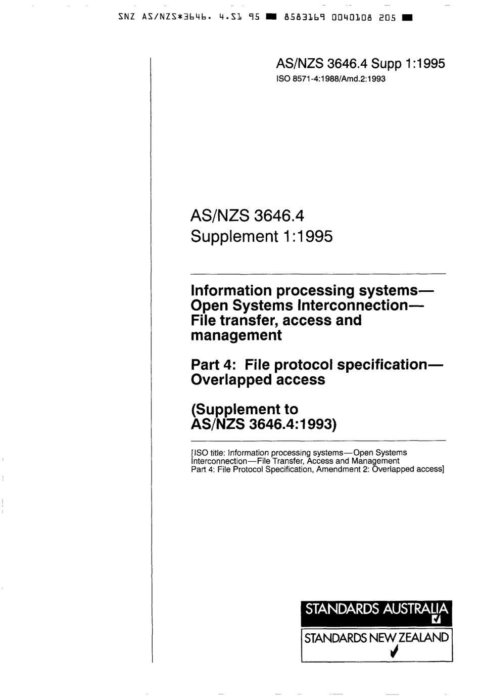 AS NZS 3646.4 Supp1-1995.pdf_第1页