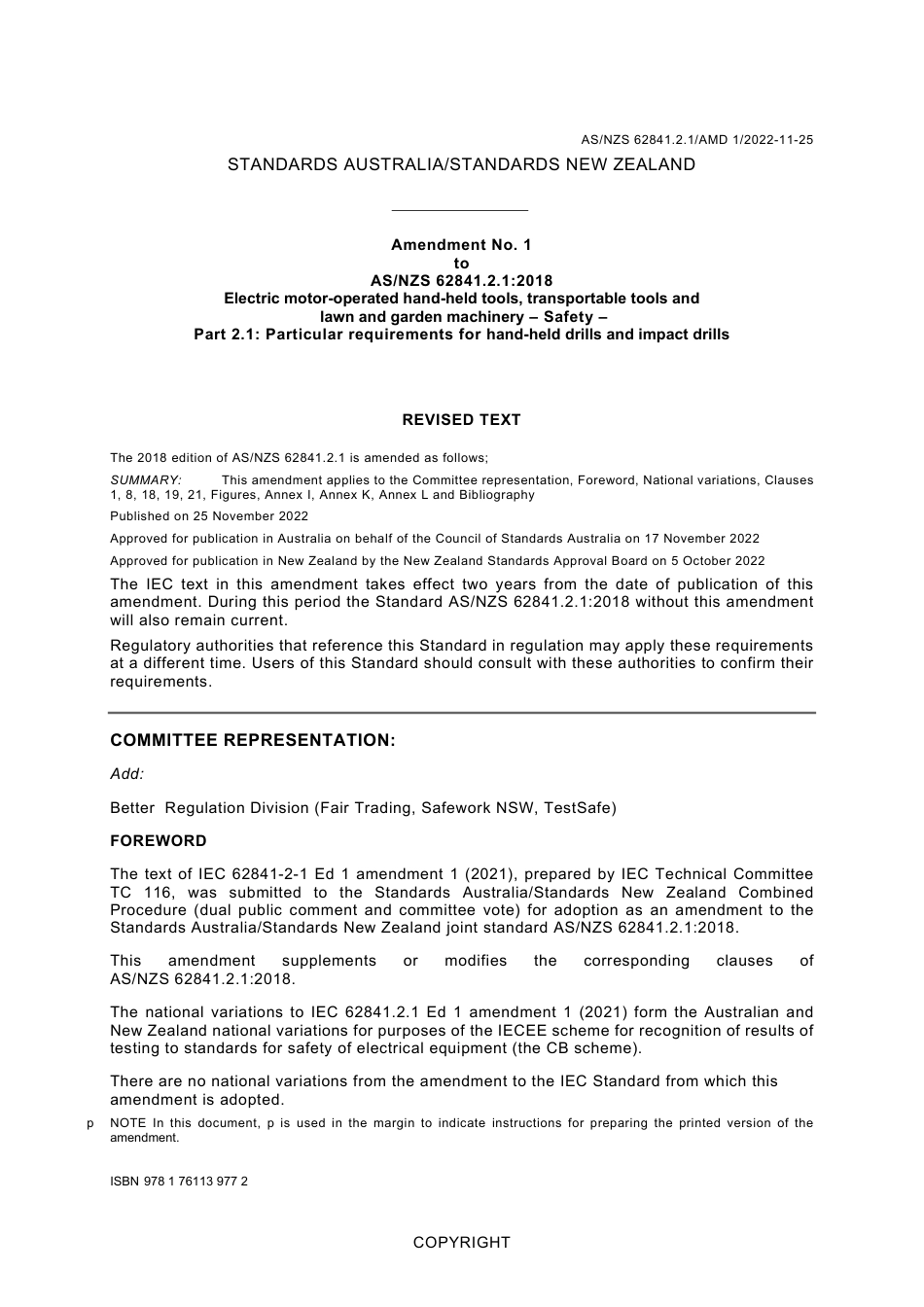 AS NZS 62841.2.1-2018 amd1-2022.pdf_第1页