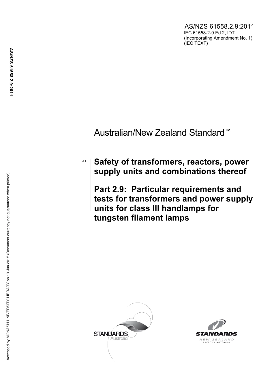 AS NZS 61558.2.9-2011 (2012).pdf_第1页
