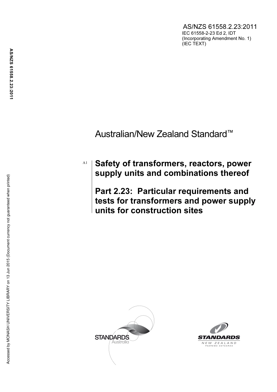 AS NZS 61558.2.23-2011 (2012).pdf_第1页