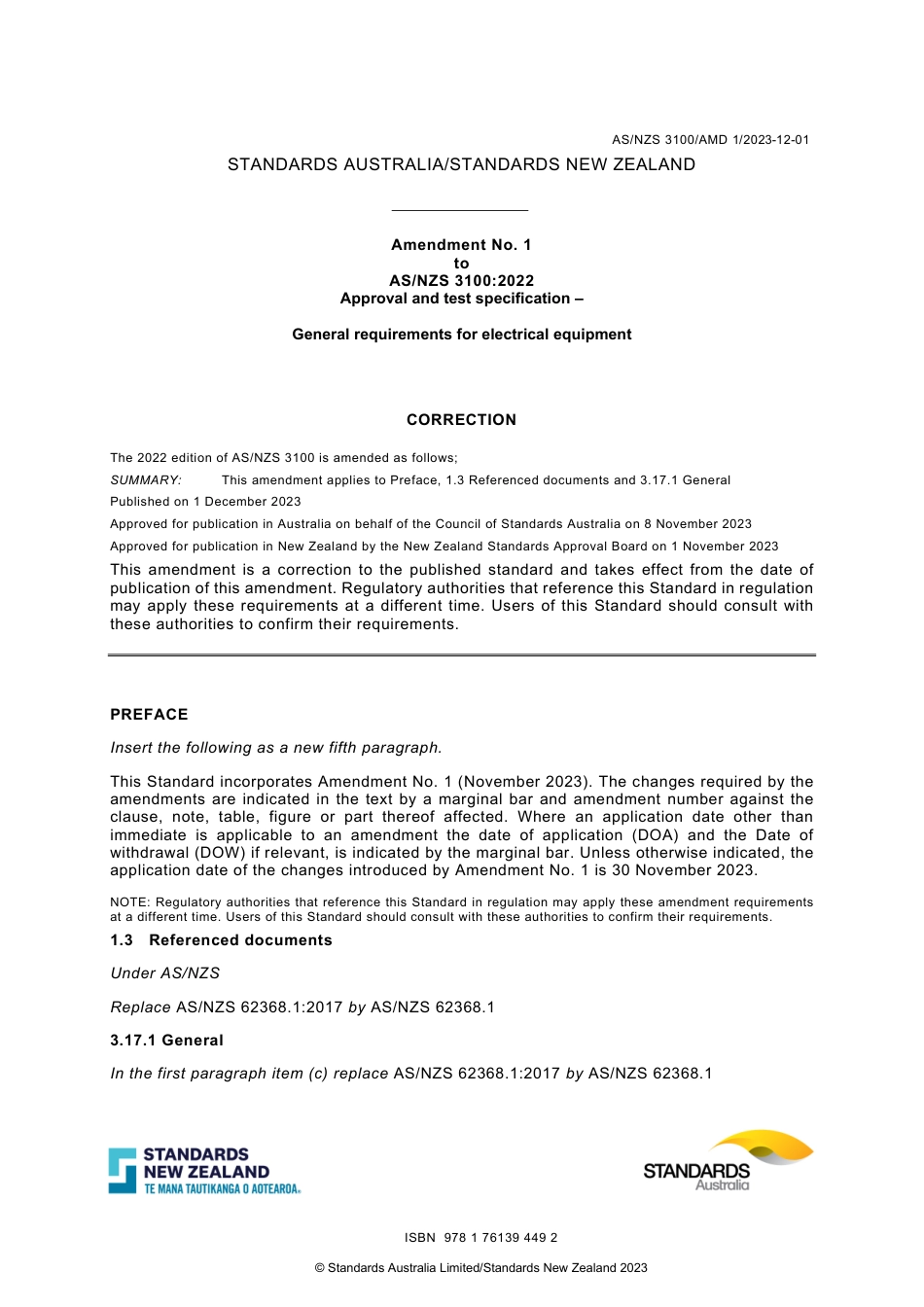 AS NZS 3100-2022 amd1-2023.pdf_第1页