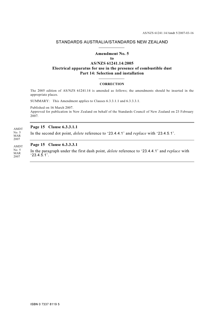 AS NZS 61241.14-2005 amd5-2007.pdf_第1页