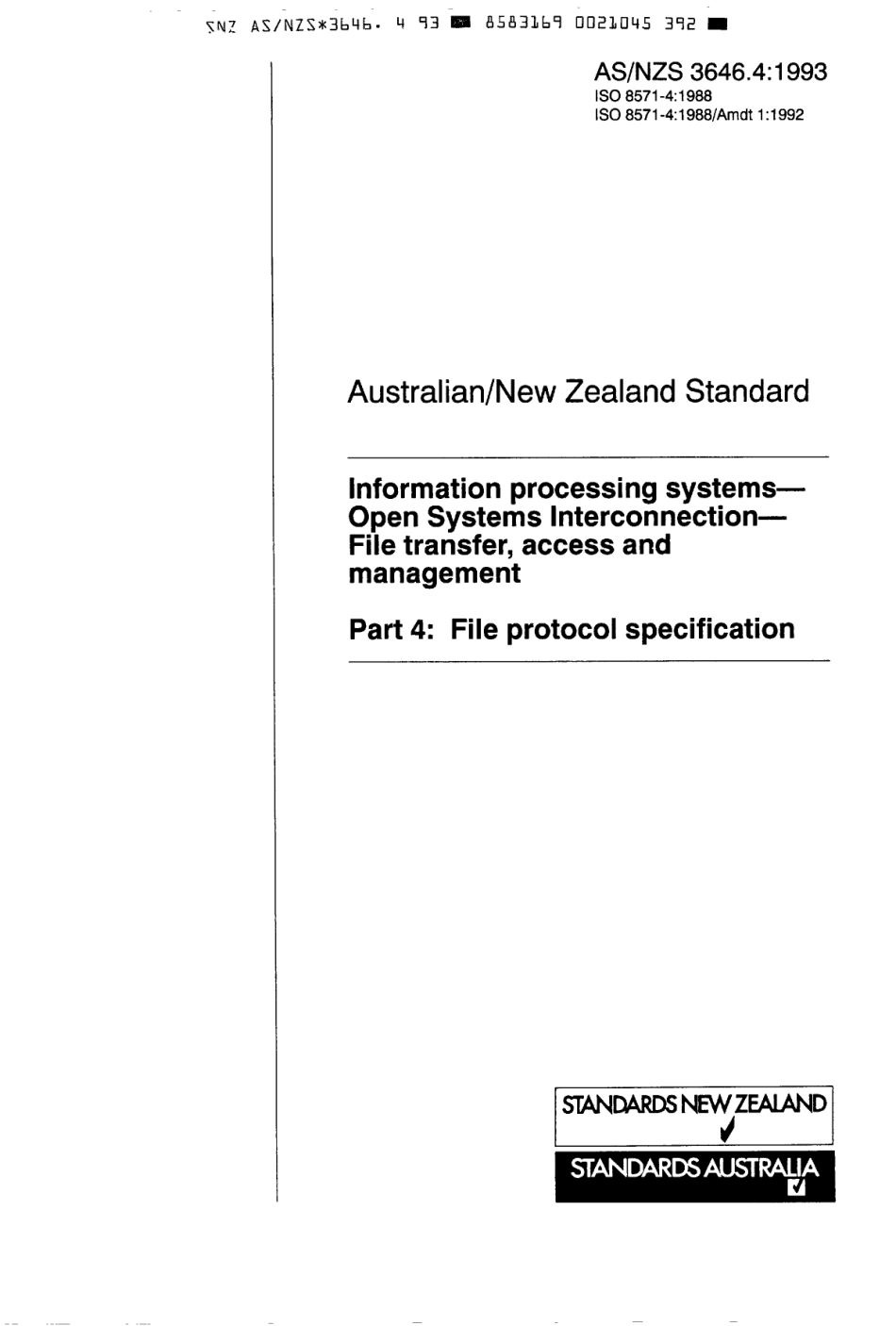 AS NZS 3646.4-1993 scan.pdf_第1页