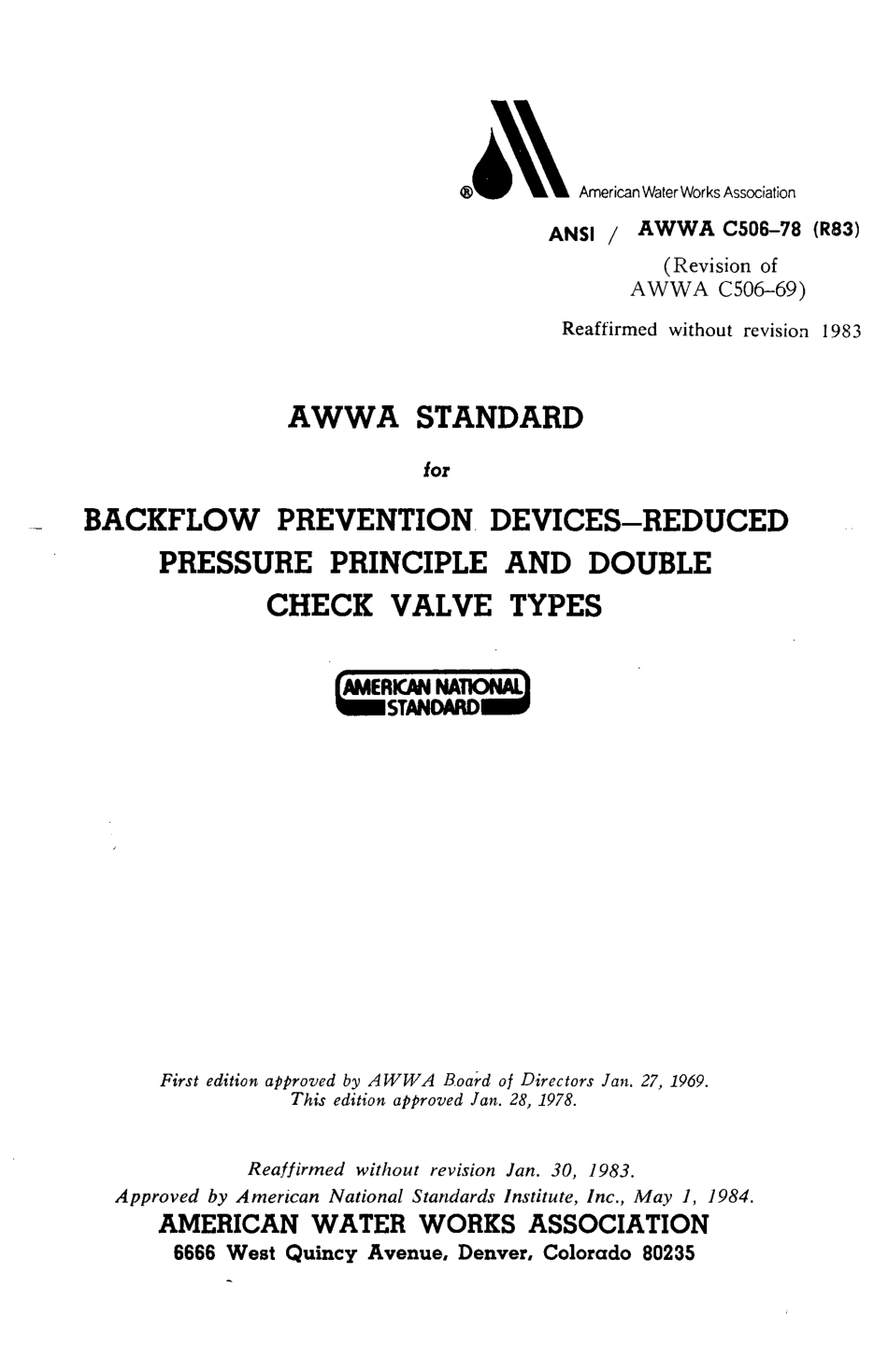 ANSI AWWA C506-78 (1983) scan.pdf_第1页