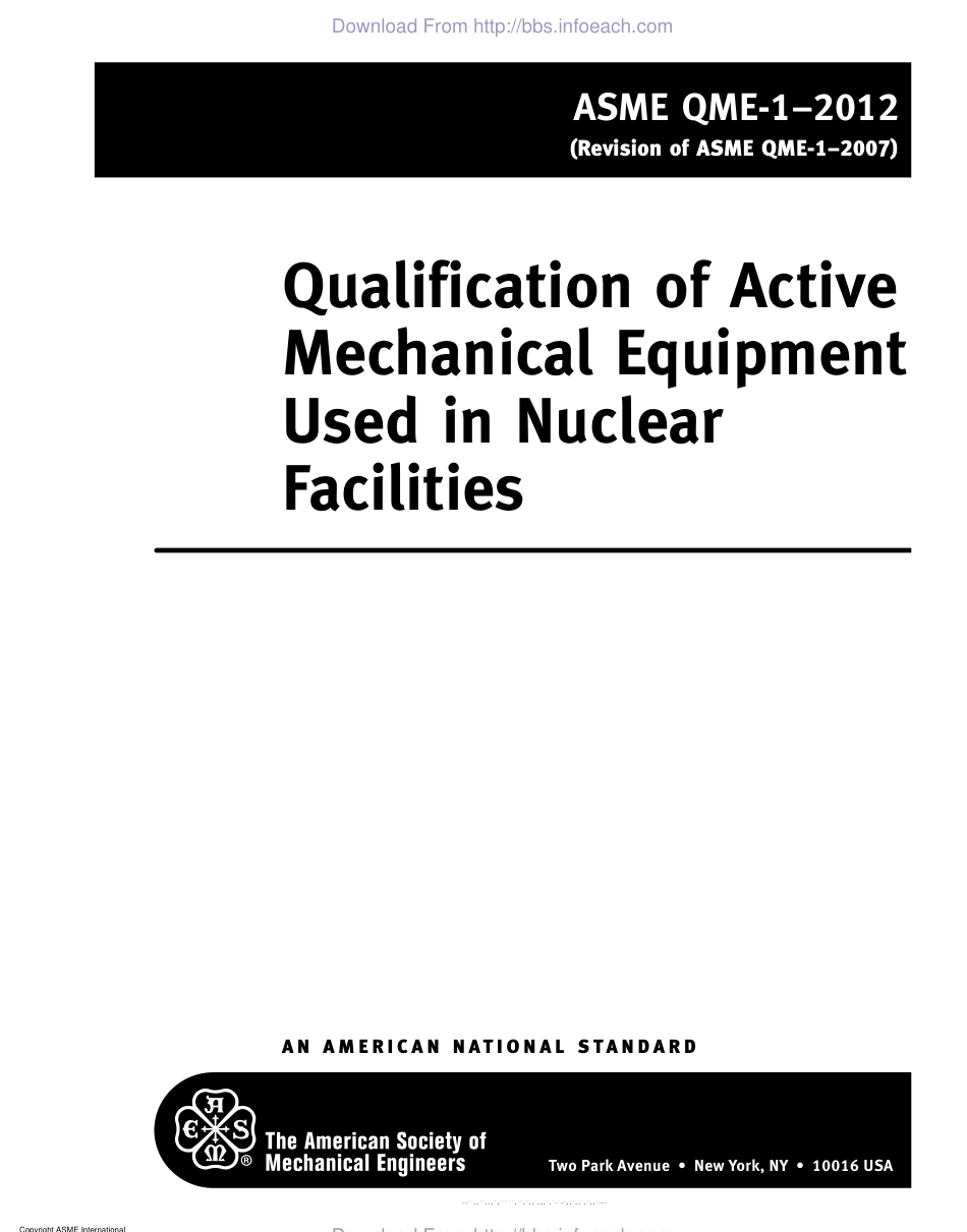 ASME QME-1-2012 QUALIFICATION OF ACTIVE MECHANICAL EQUIPMENT USED IN NUCLEAR POW.pdf_第3页