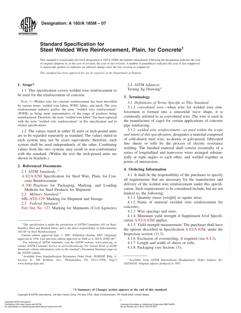 ASTM A185 - A 185M - 07.pdf_第1页