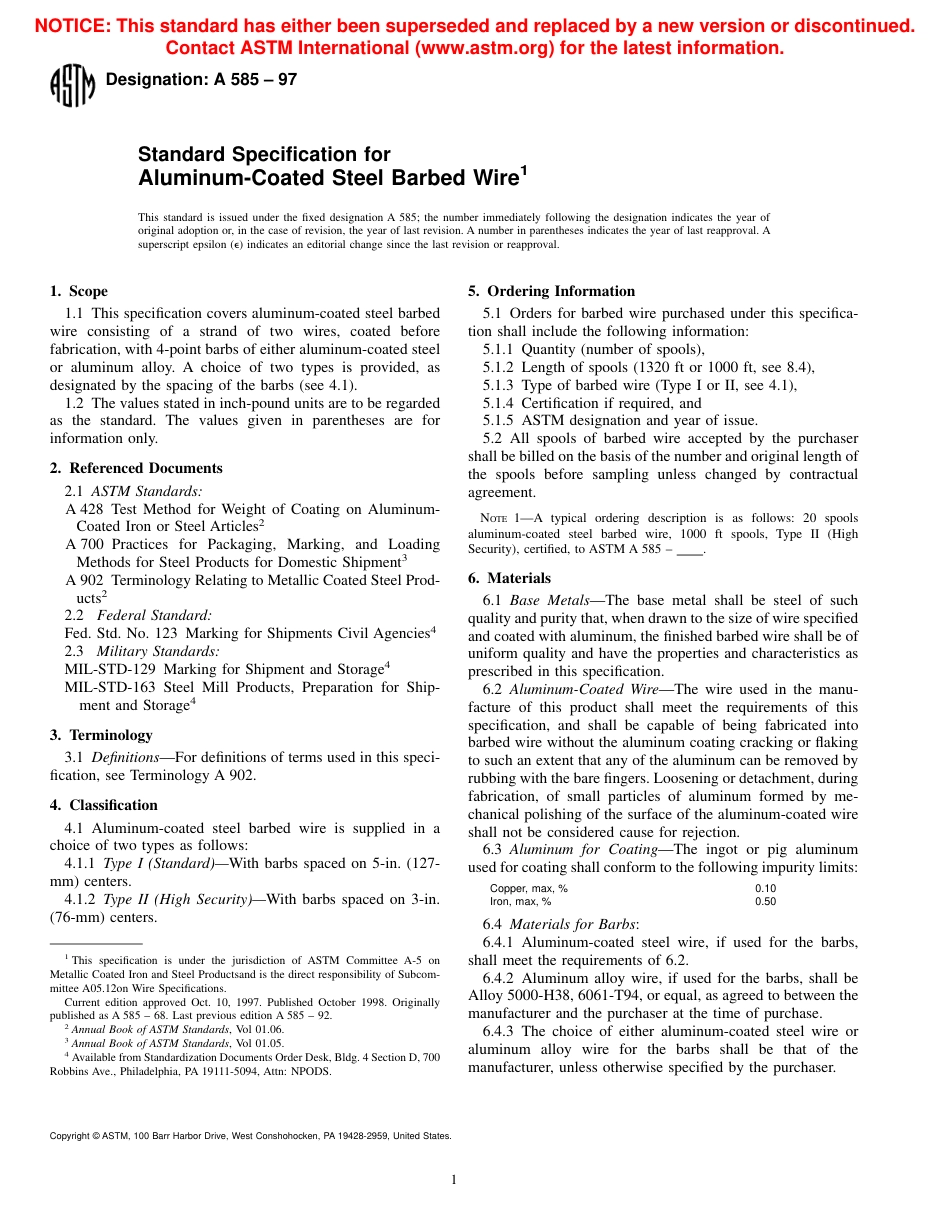 ASTM A585 - 97.pdf_第1页