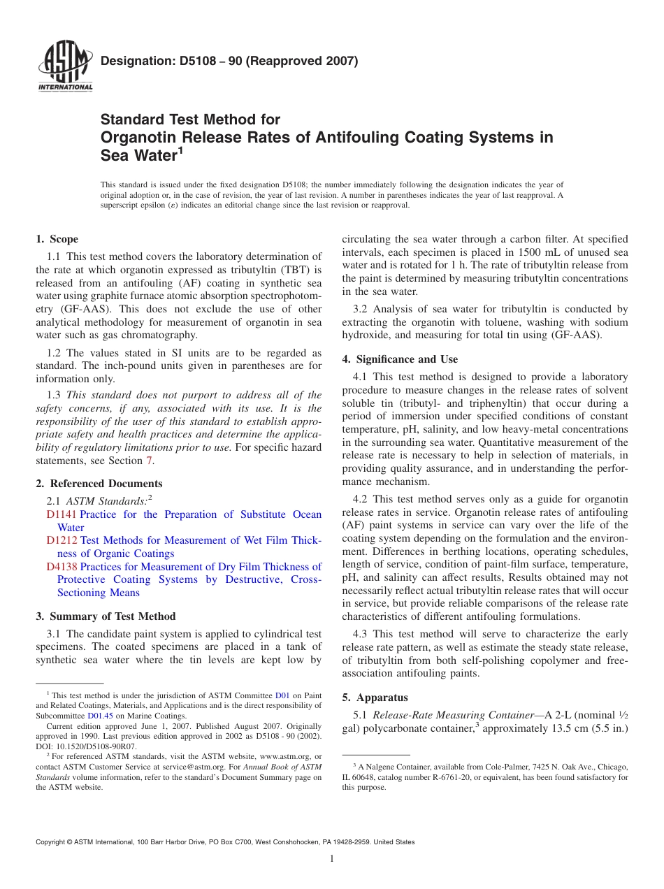ASTM D5108 - 90 (2007).pdf_第1页
