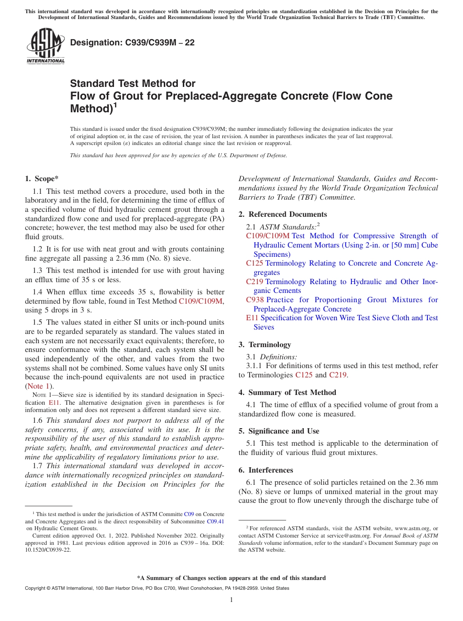 ASTM C939 - C 939M - 22.pdf_第1页