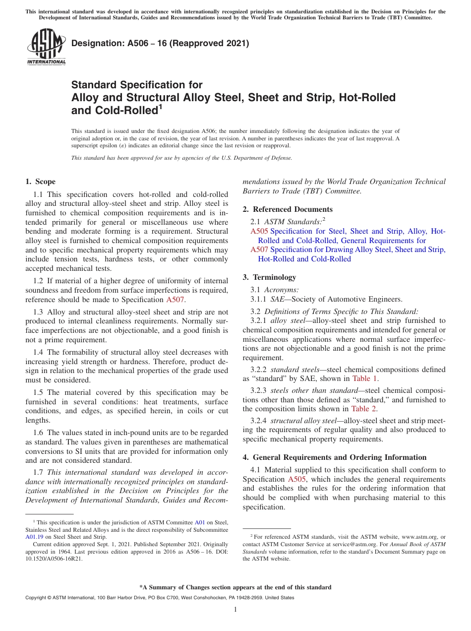 ASTM A506 - 16 (2021).pdf_第1页