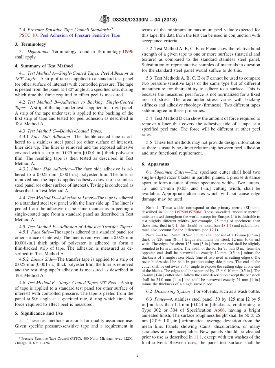 ASTM D3330 - D 3330M - 04 (2018).pdf_第2页