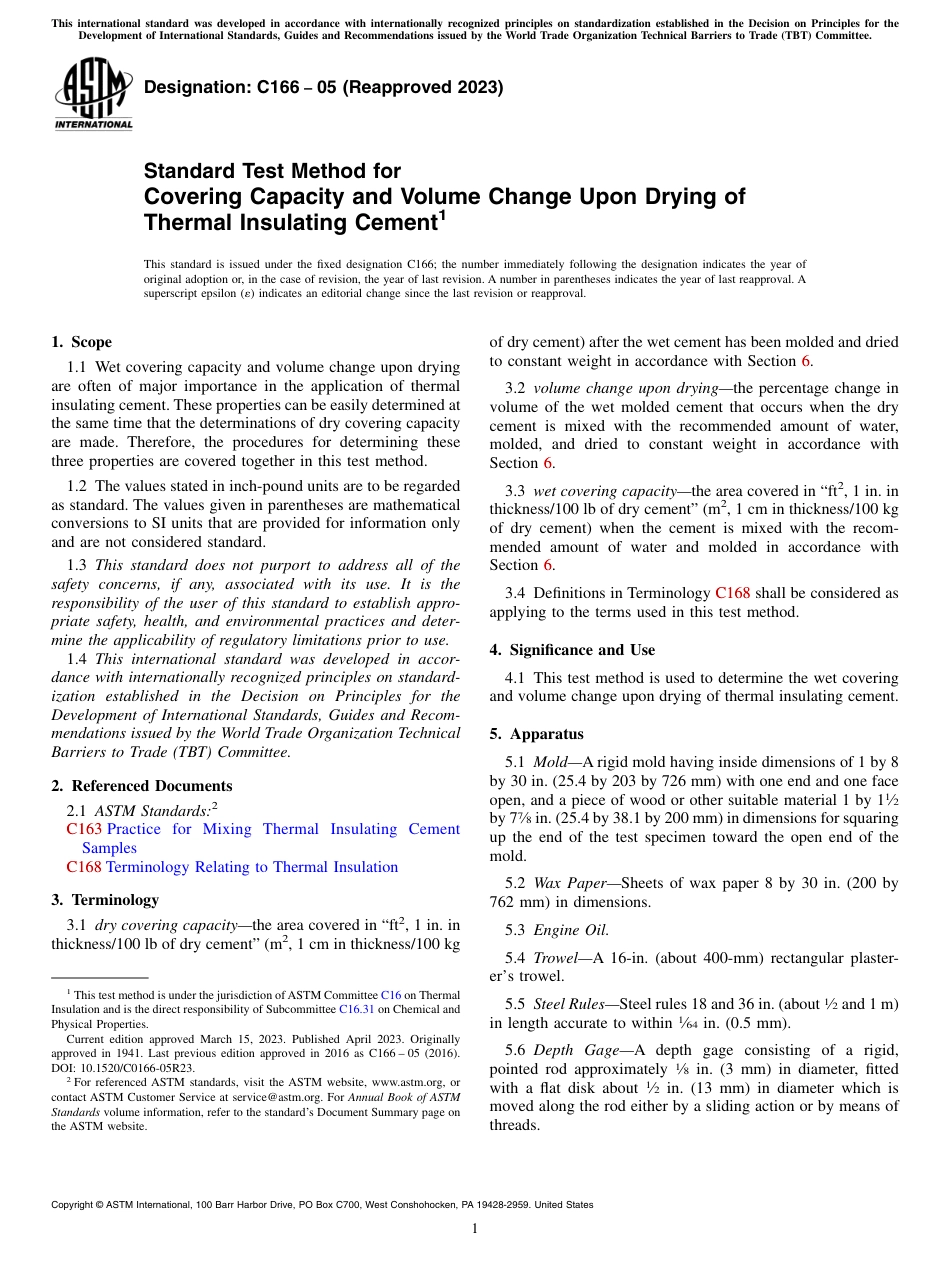 ASTM C166 - 05 (2023).pdf_第1页