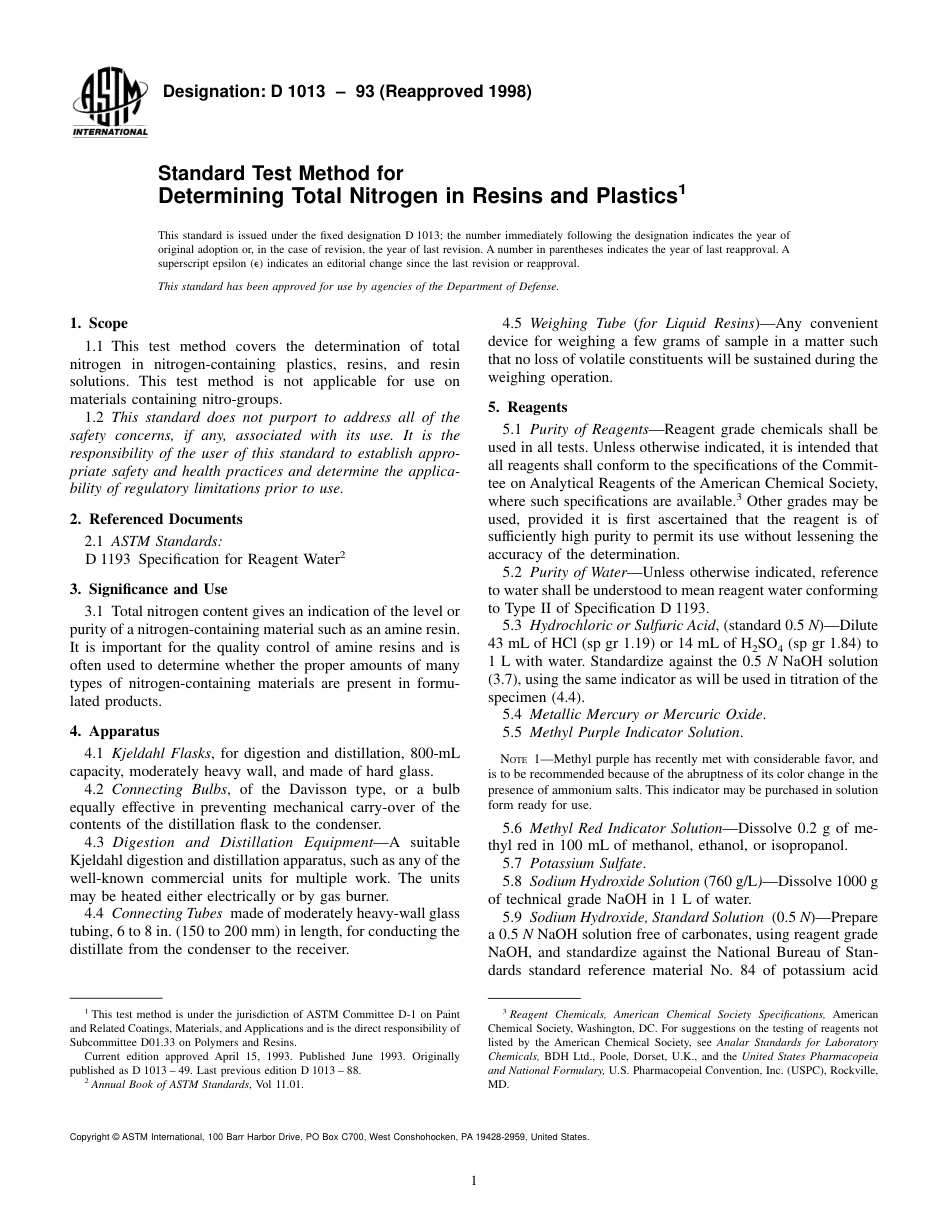 ASTM D1013 - 93 (1998).pdf_第1页