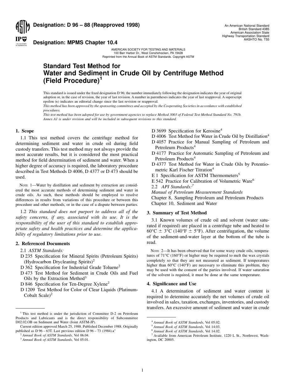 ASTM D96 - 88 (1998).pdf_第1页