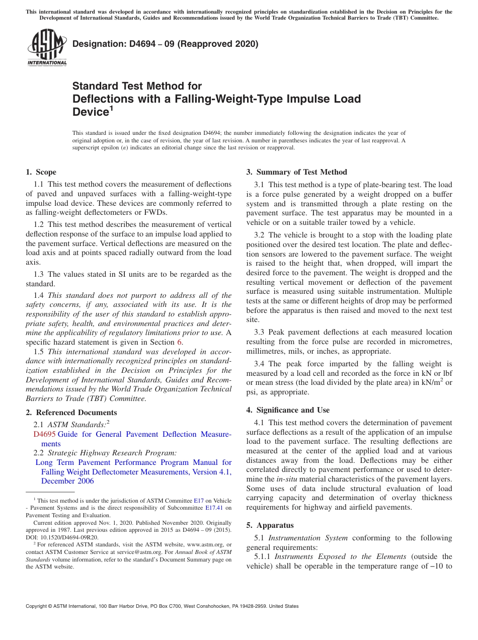 ASTM D4694 - 09 (2020).pdf_第1页