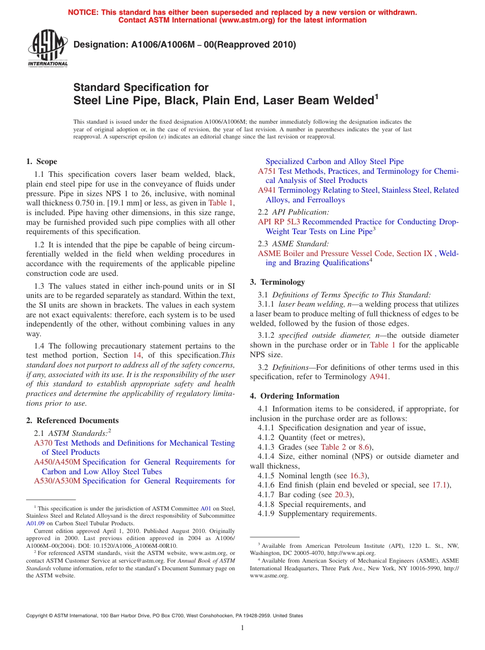 ASTM A1006 - A 1006M - 00 (2010).pdf_第1页