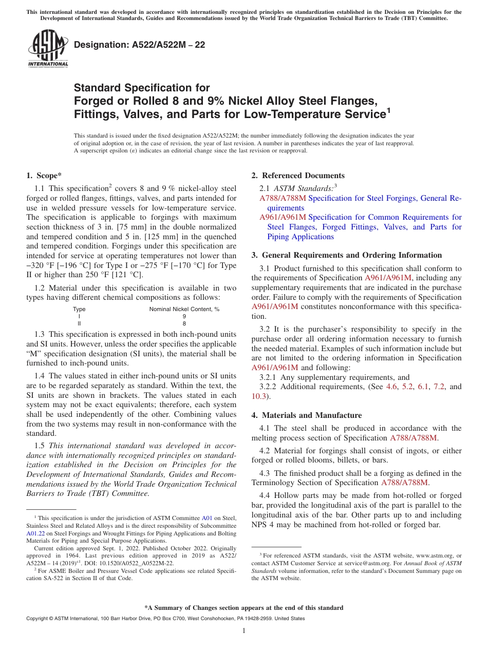 ASTM A522 - A 522M - 22.pdf_第1页