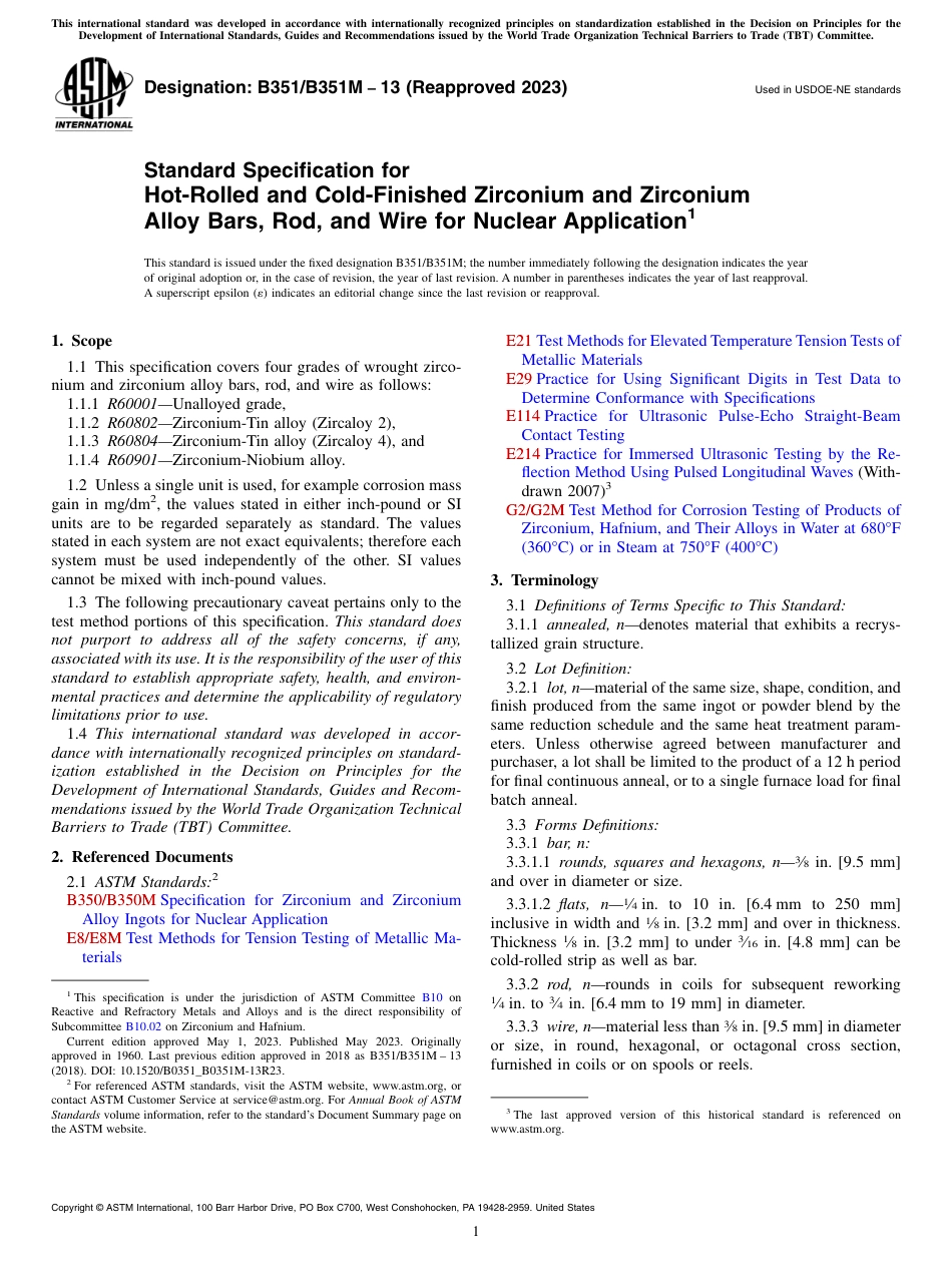 ASTM B351 - B 351M - 13 (2023).pdf_第1页