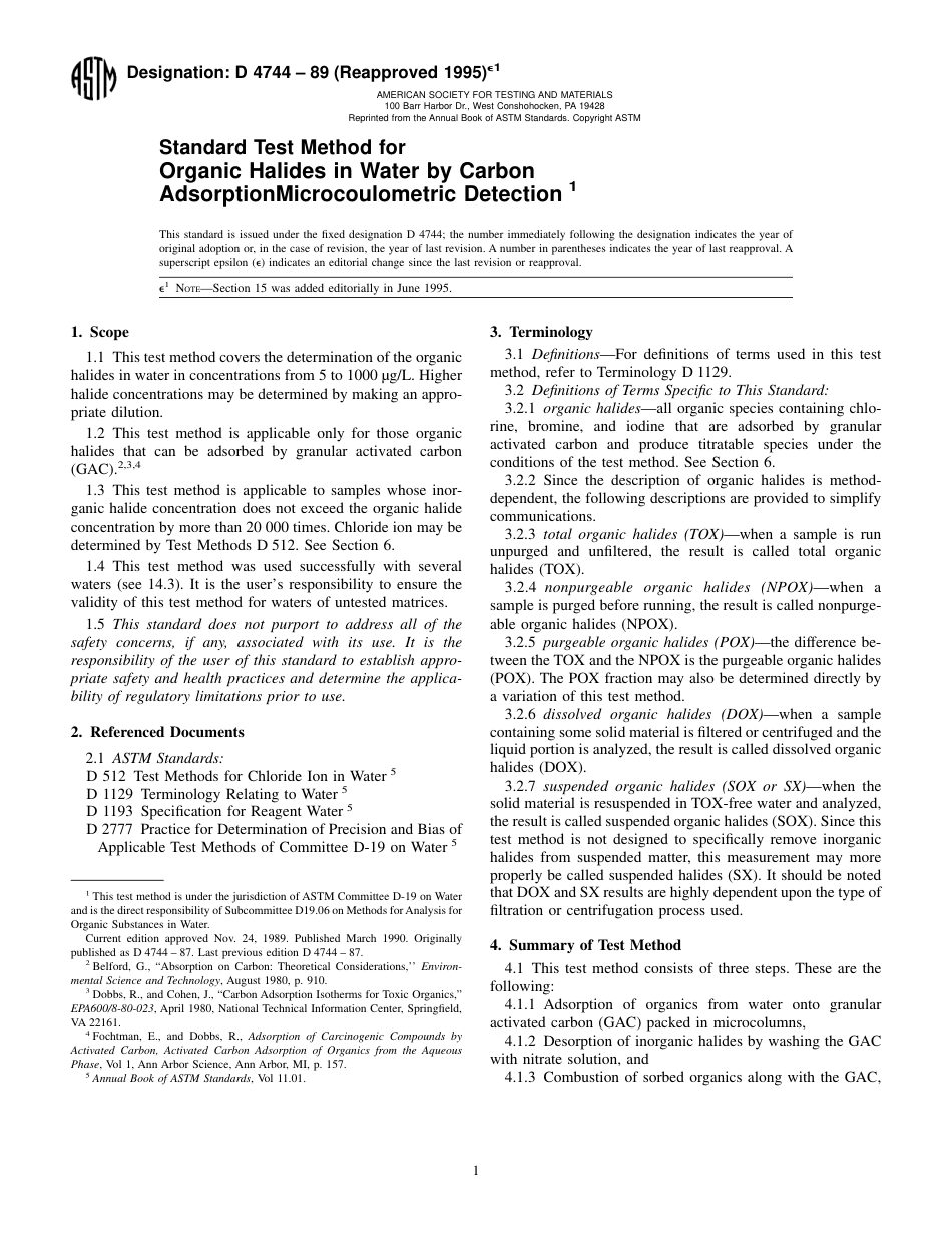 ASTM D4744 - 89 (1995)e1.pdf_第1页