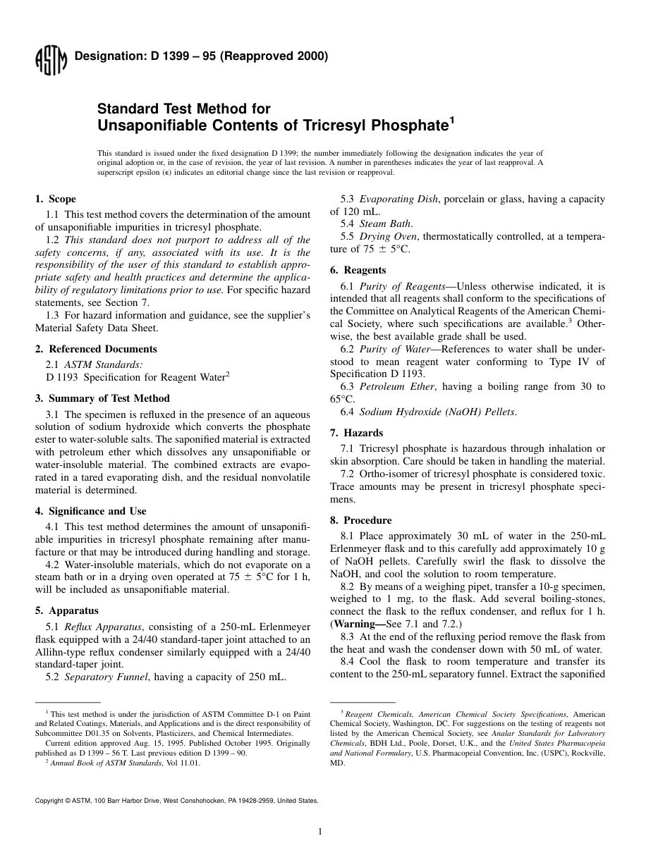 ASTM D1399 - 95 (2000).pdf_第1页