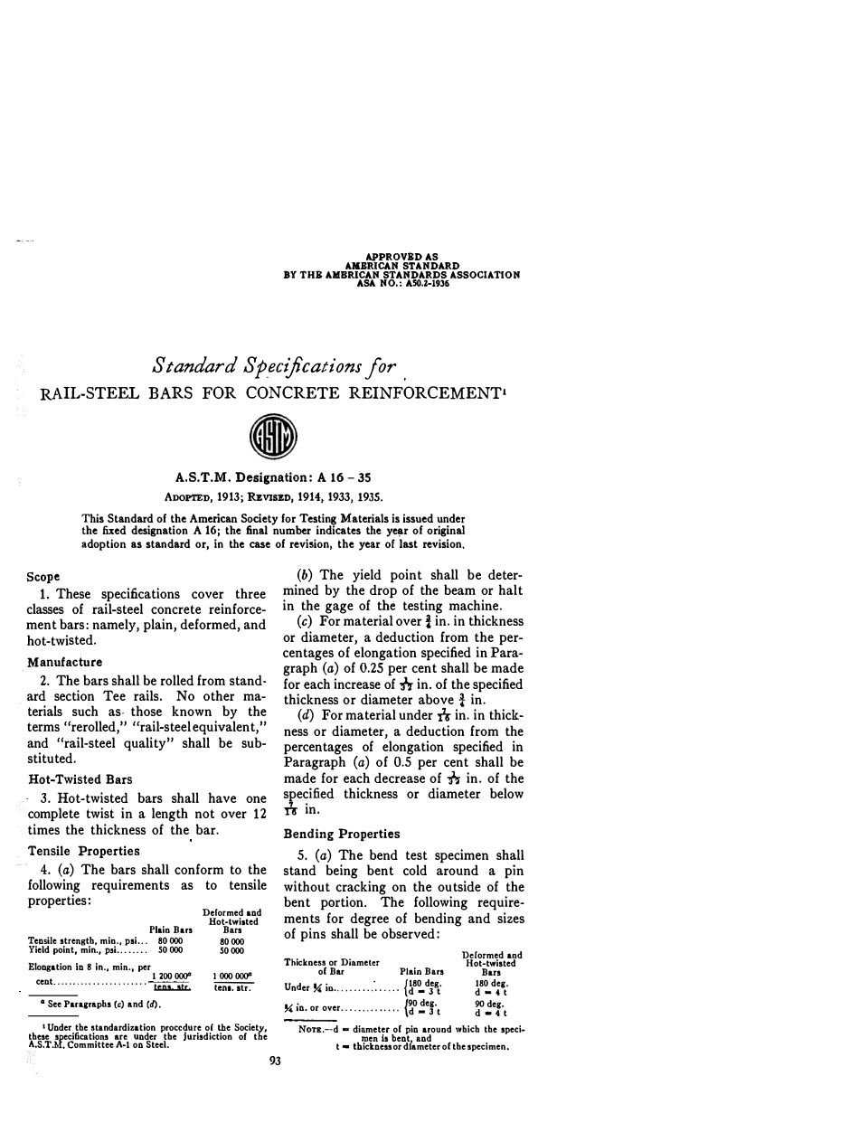 ASTM A16 - 35 scan.pdf_第1页