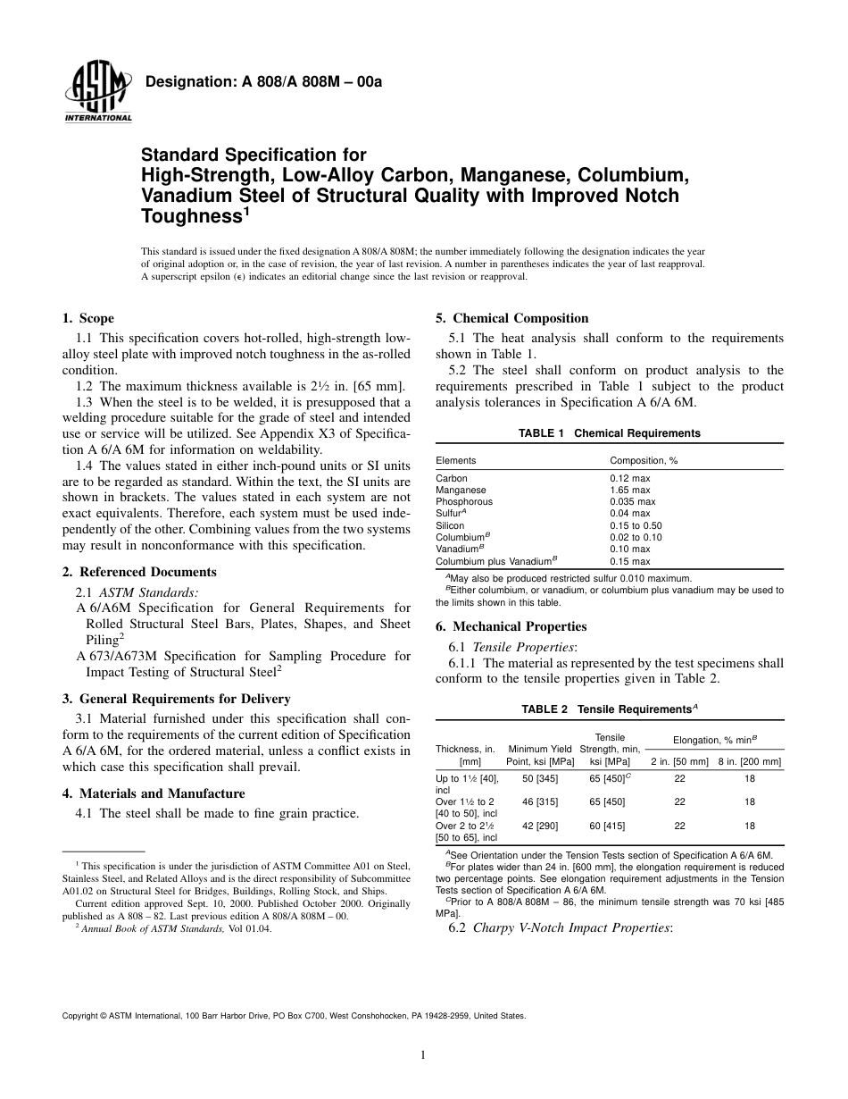 ASTM A808 - A 808M - 00a.pdf_第1页