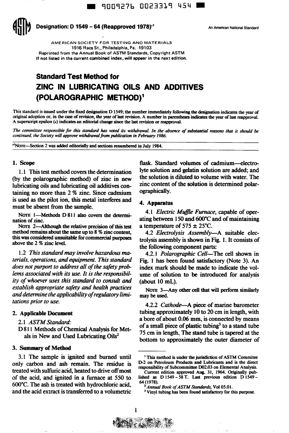 ASTM D1549 - 64 (1978)e1 scan.pdf_第1页