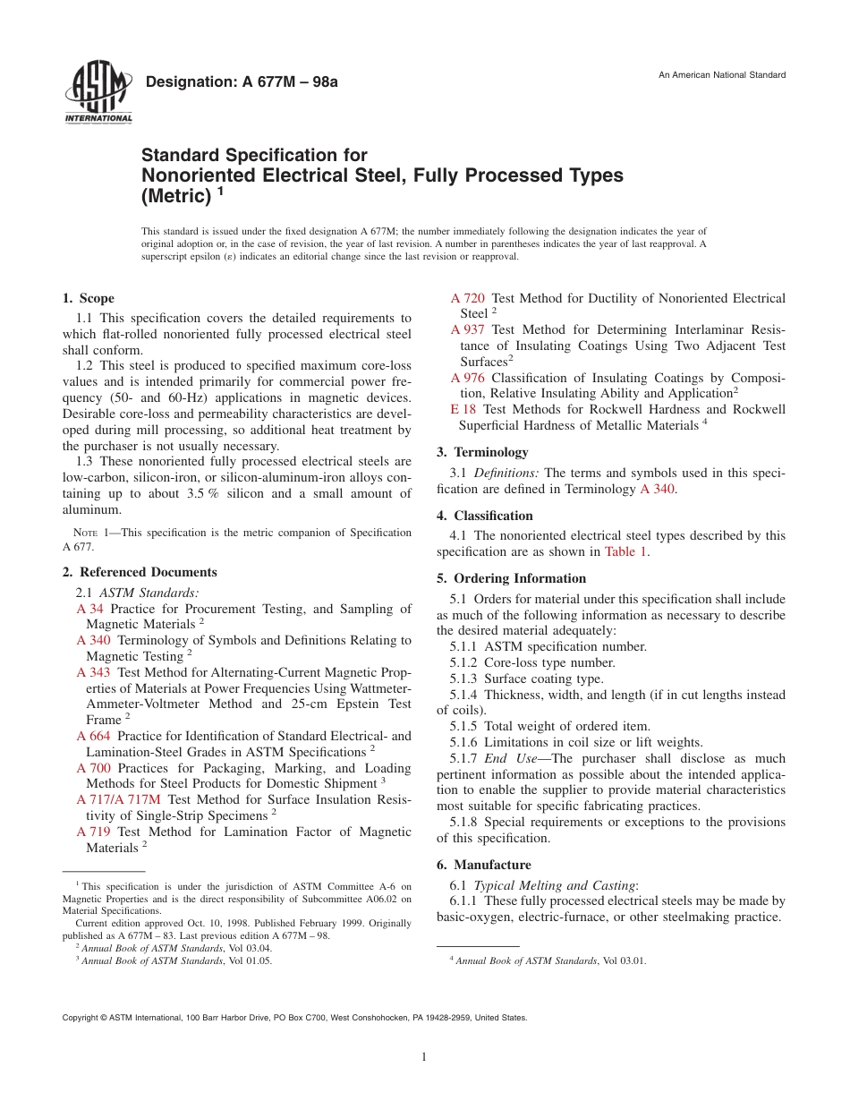 ASTM A677M - 98a.pdf_第1页