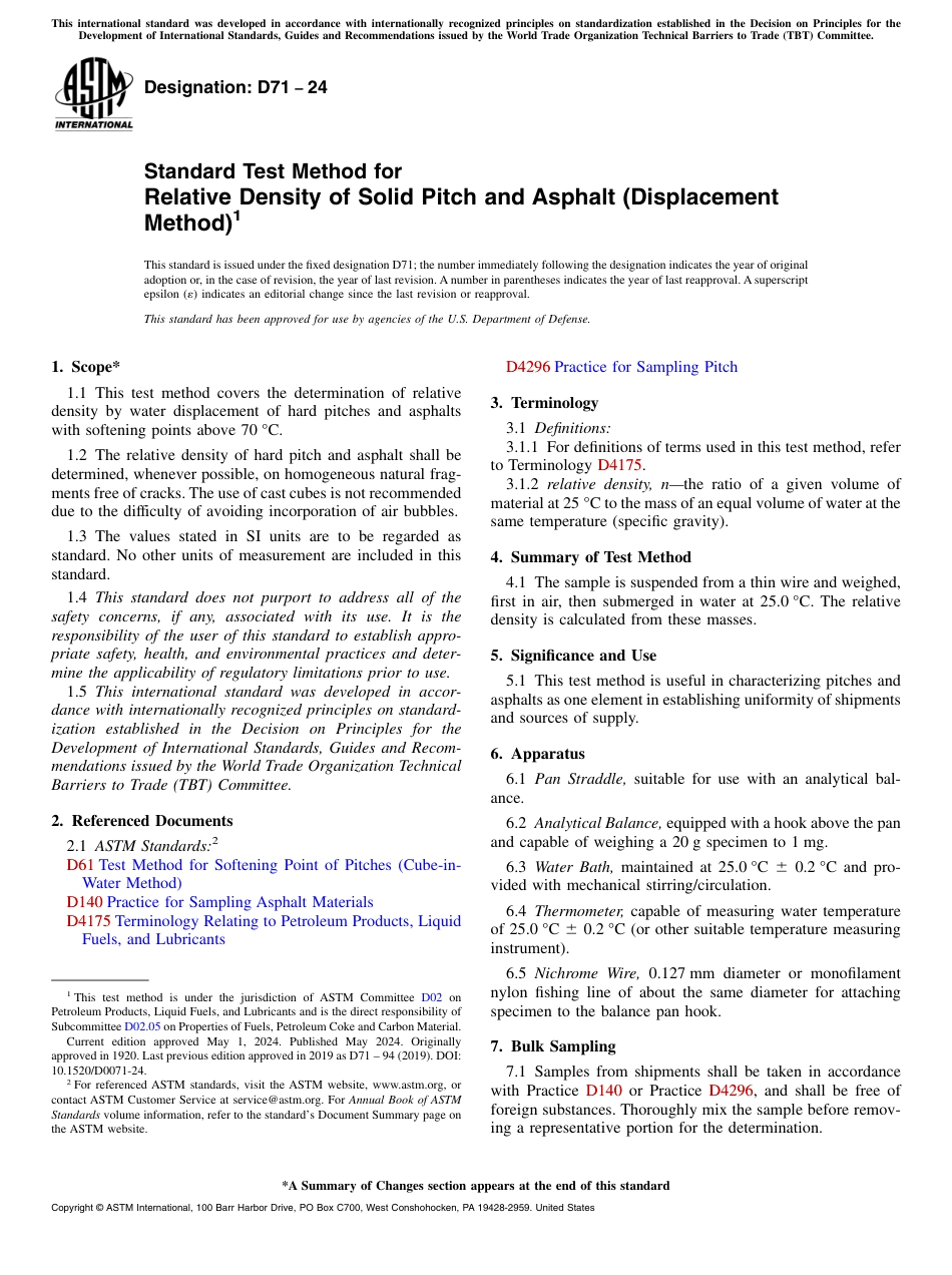 ASTM D71 - 24.pdf_第1页