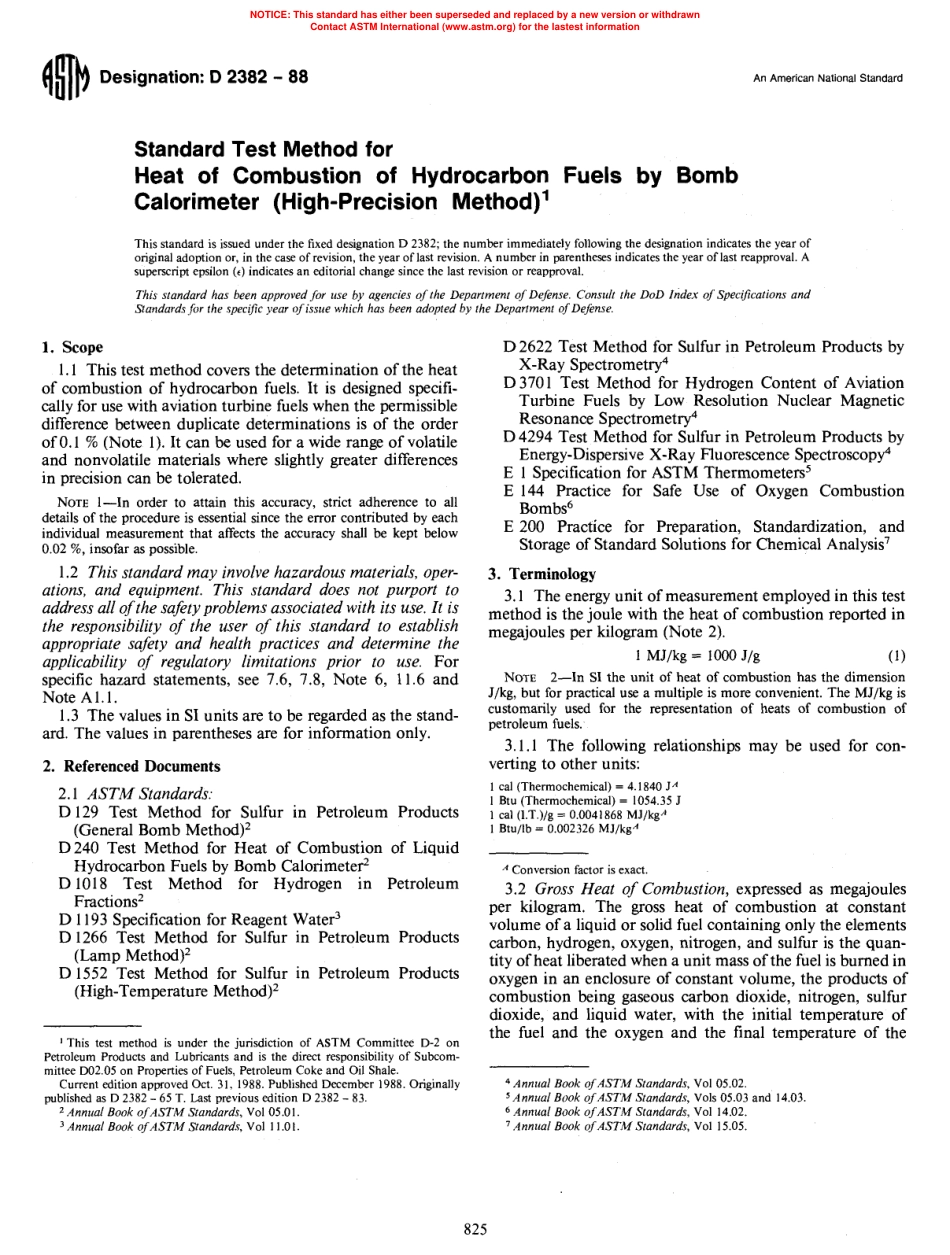 ASTM D2382 - 88 scan.pdf_第1页