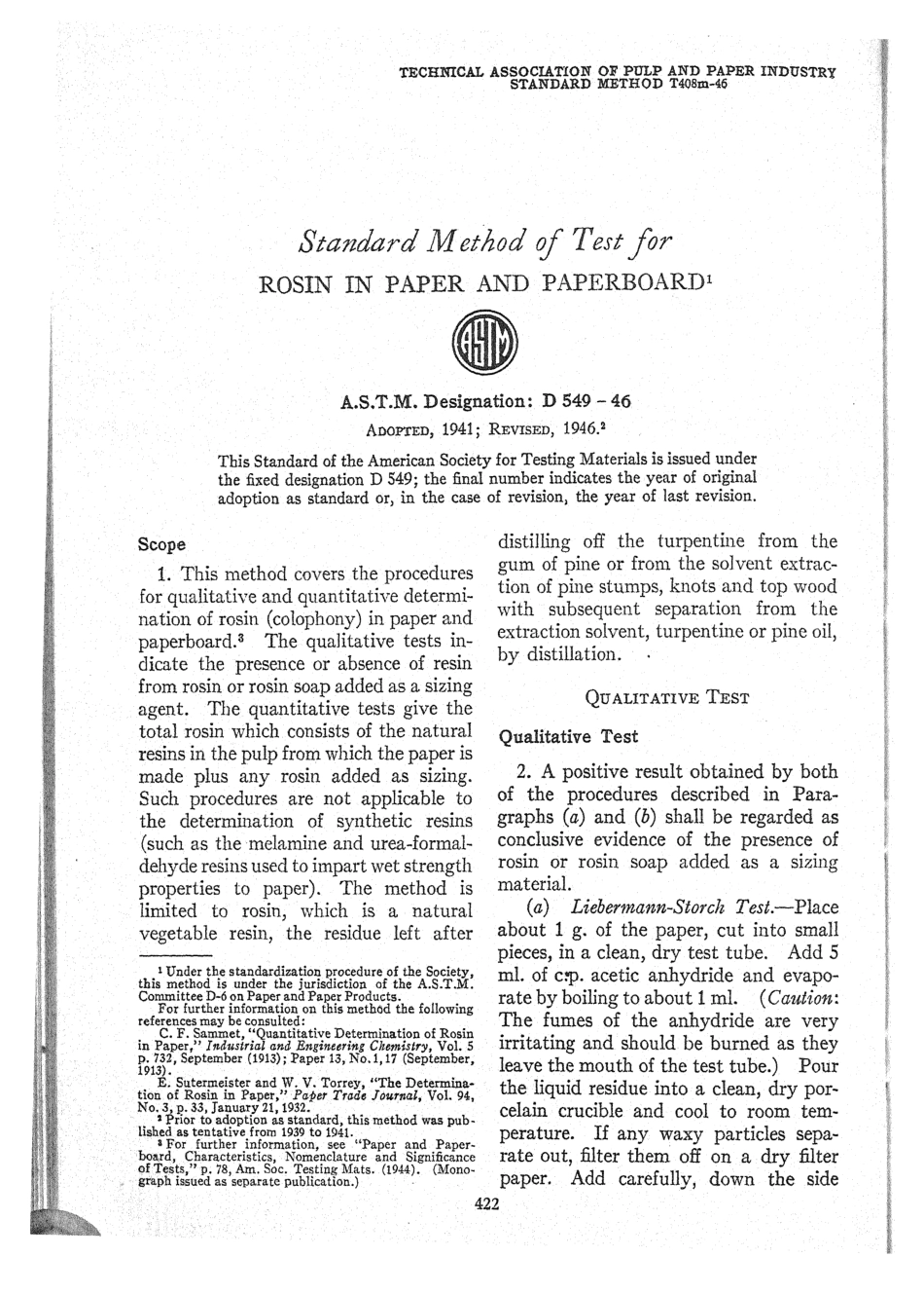 ASTM D549 - 46 scan.pdf_第1页