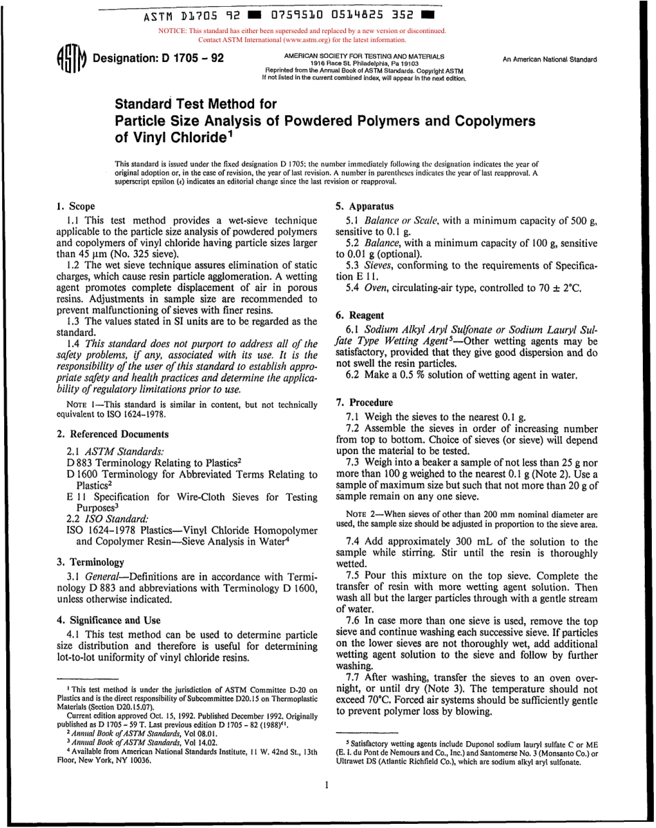 ASTM D1705 - 92 scan.pdf_第1页