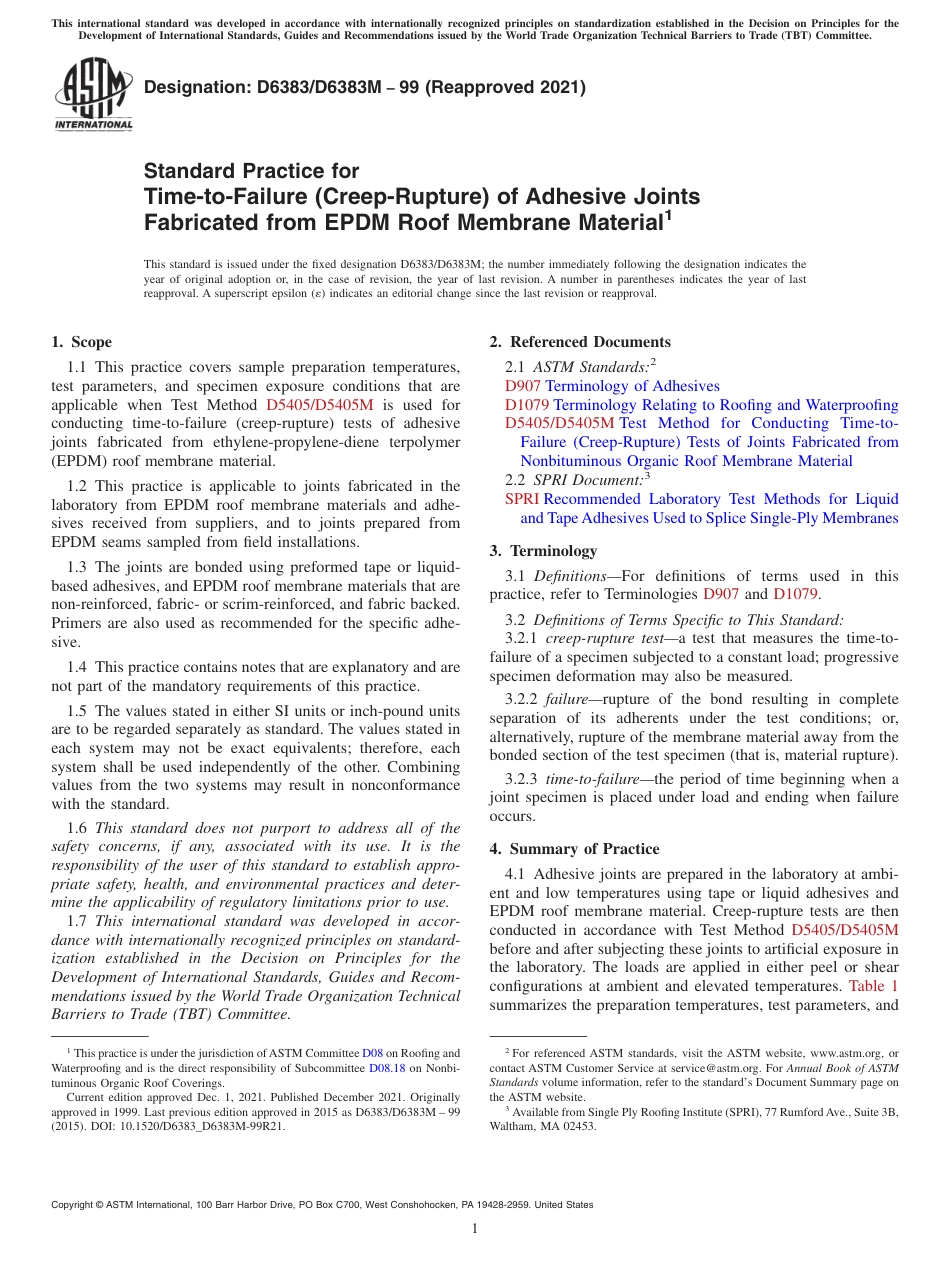 ASTM D6383 - D 6383M - 99 (2021).pdf_第1页