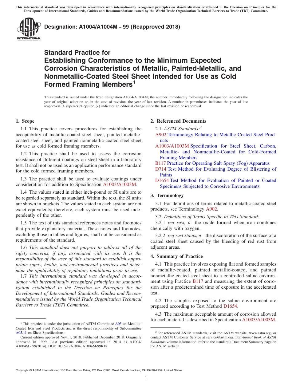 ASTM A1004 - A 1004M - 99 (2018).pdf_第1页