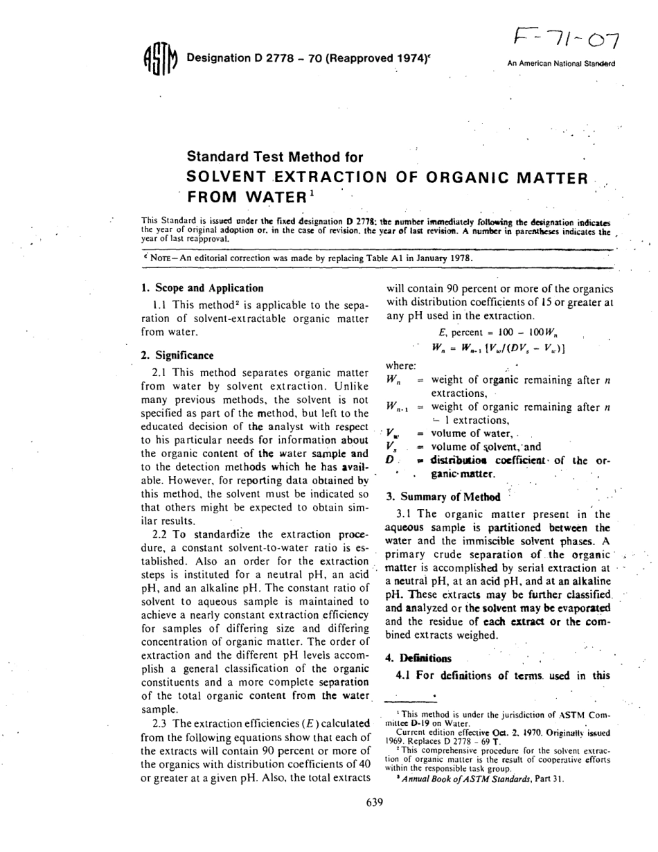 ASTM D2778 - 70 (1974)e1 scan.pdf_第1页