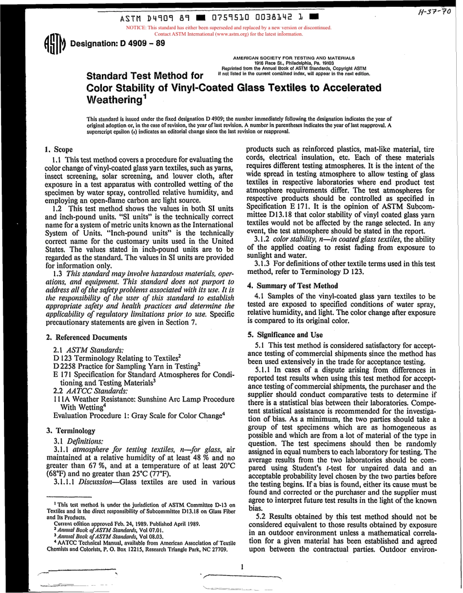 ASTM D4909 - 89 scan.pdf_第1页