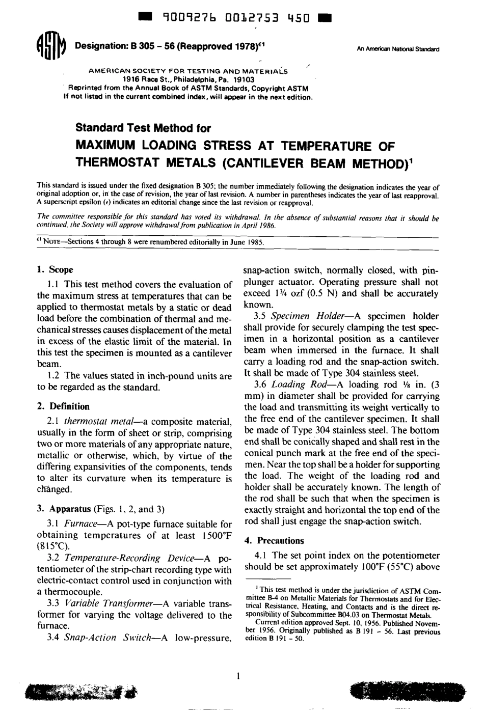 ASTM B305 - 56 (1978)e1 scan.pdf_第1页