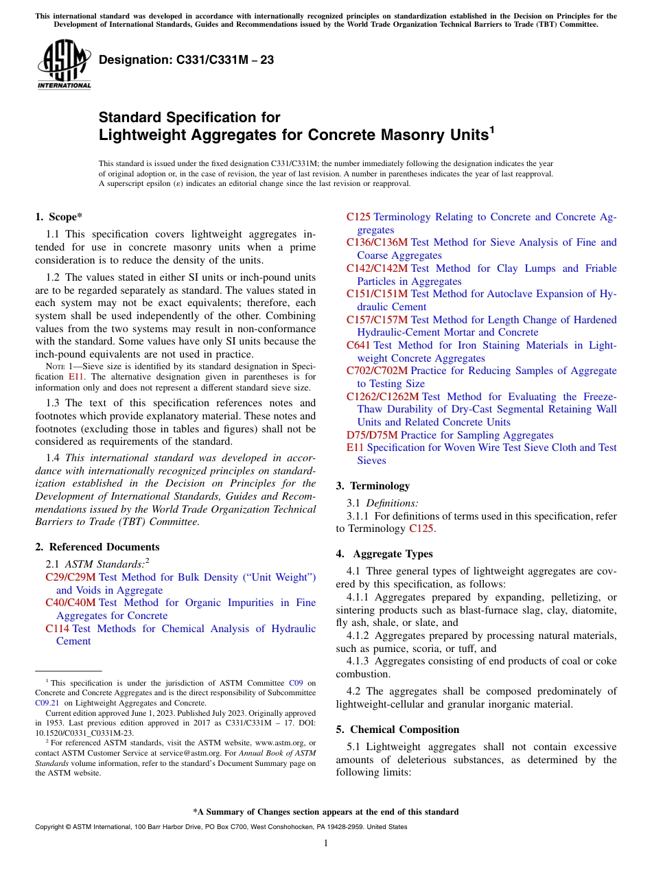 ASTM C331 - C 331M - 23.pdf_第1页