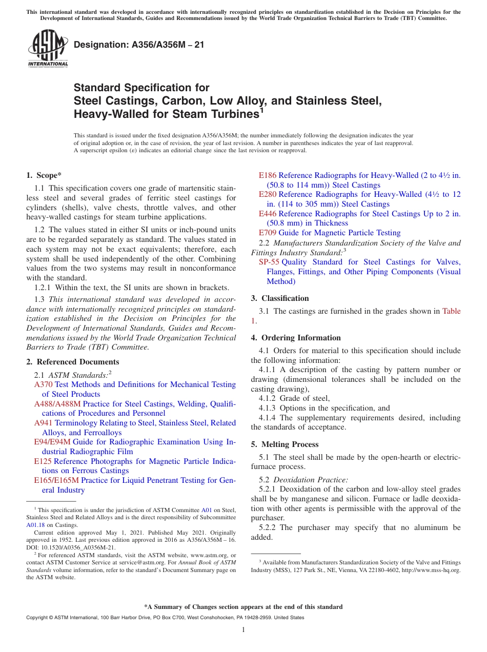 ASTM A356 - A 356M - 21.pdf_第1页