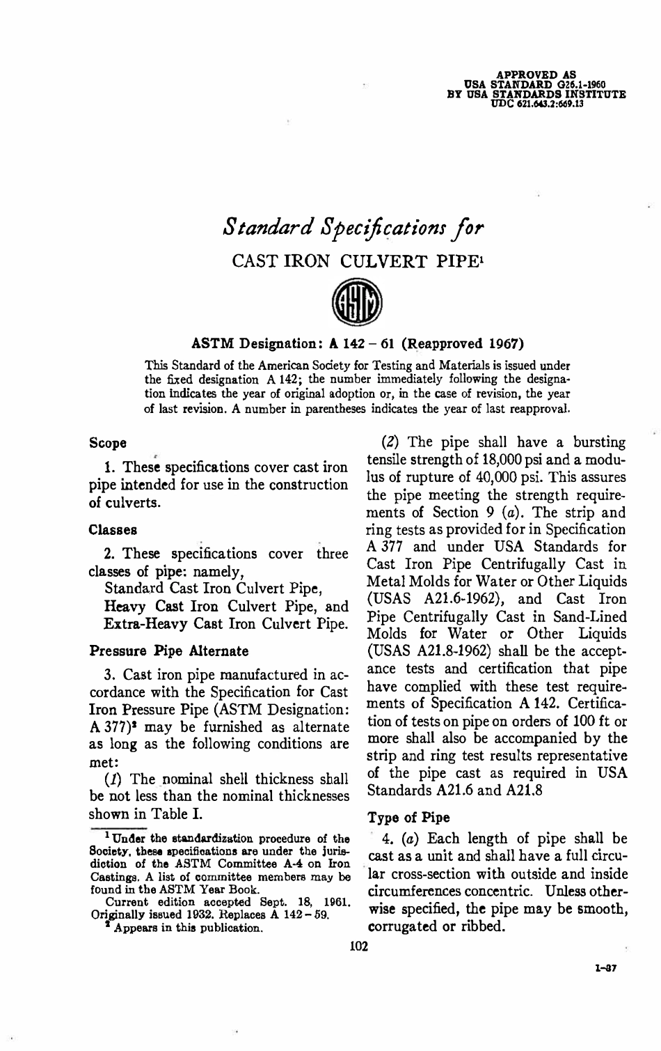 ASTM A142 - 61 (1967) scan.pdf_第1页