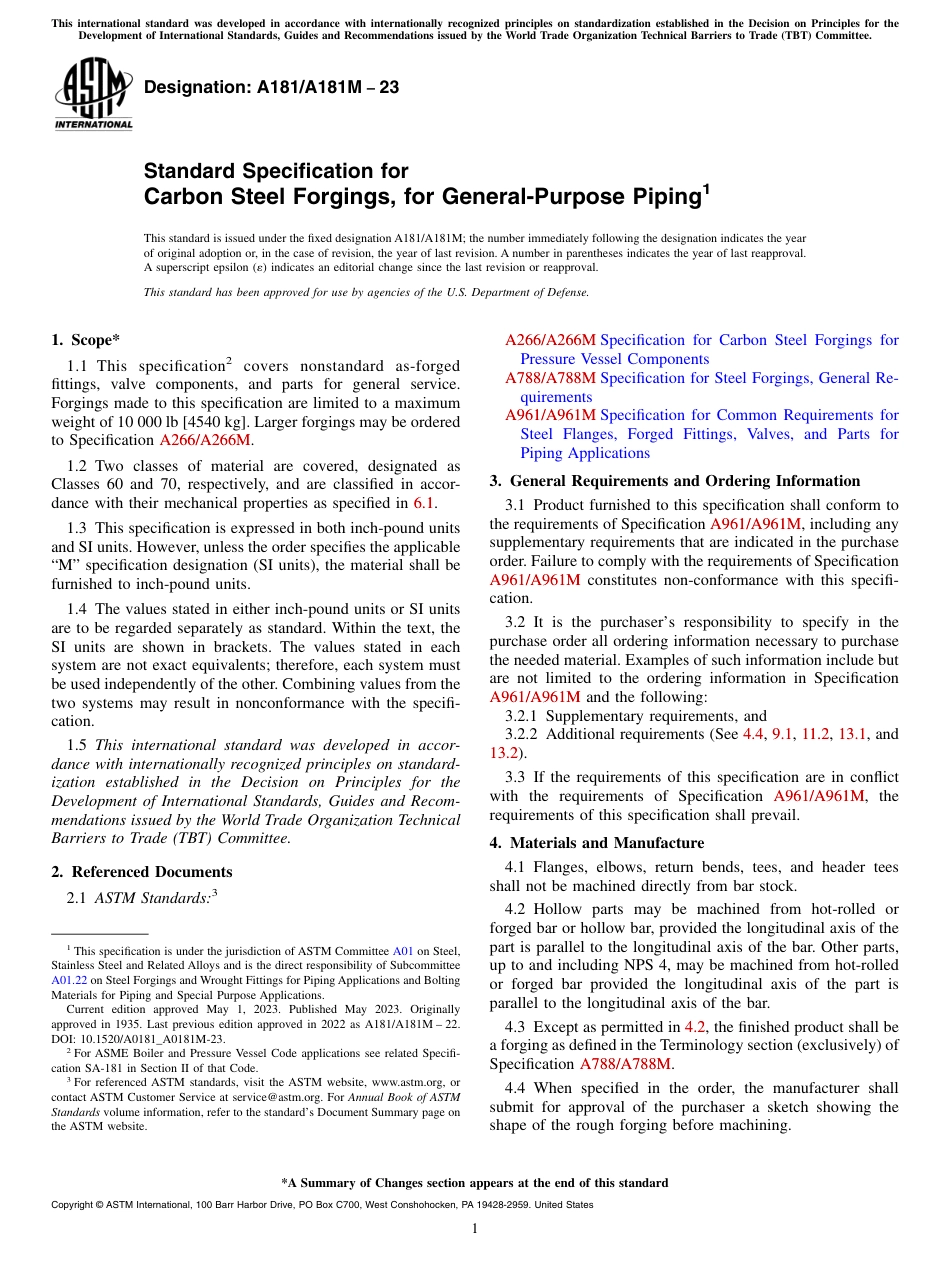 ASTM A181 - A 181M - 23.pdf_第1页
