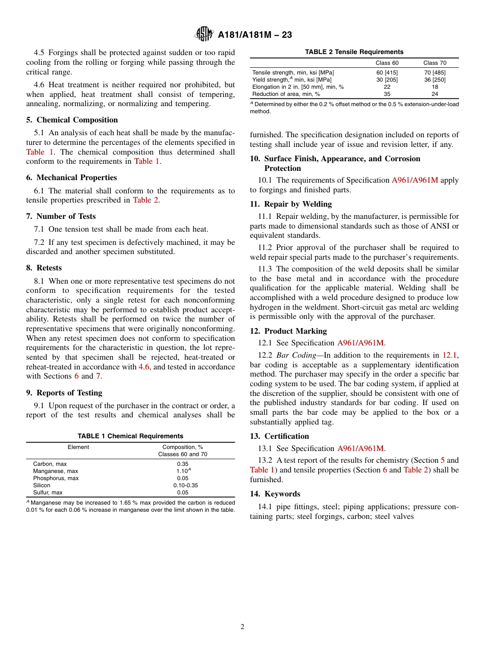 ASTM A181 - A 181M - 23.pdf_第2页