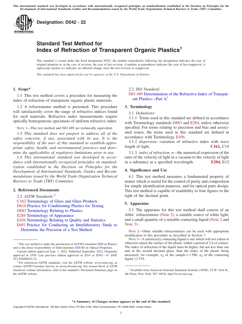 ASTM D542 - 22.pdf_第1页