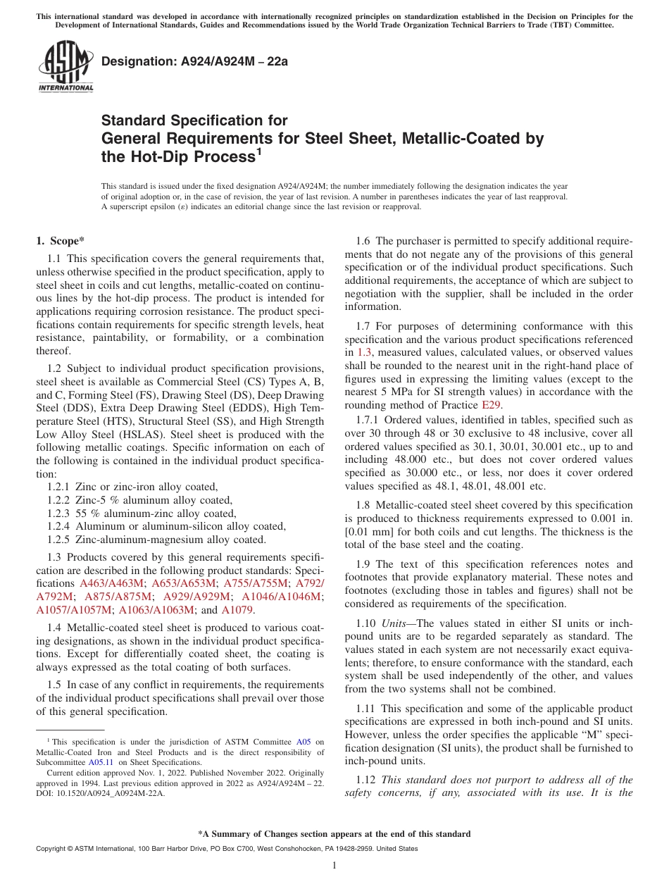 ASTM A924 - A 924M - 22a.pdf_第1页