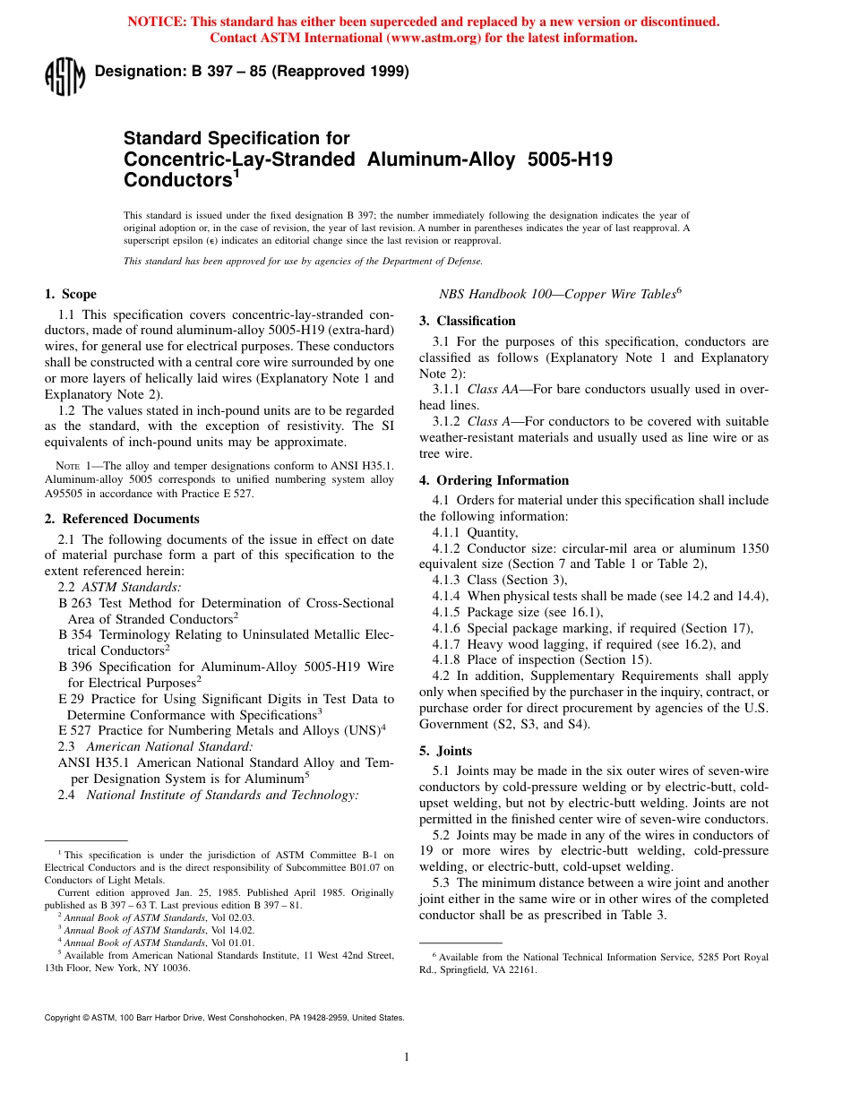 ASTM B397 - 85 (1999).pdf_第1页