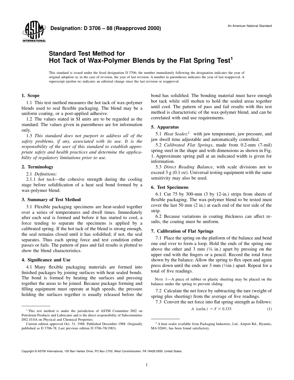 ASTM D3706 - 88 (2000).pdf_第1页