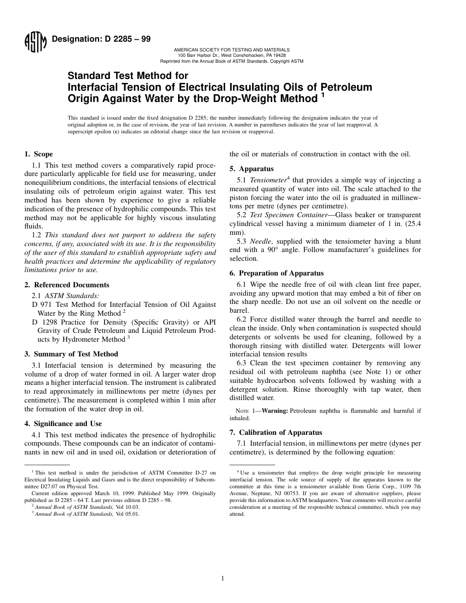 ASTM D2285 - 99.pdf_第1页
