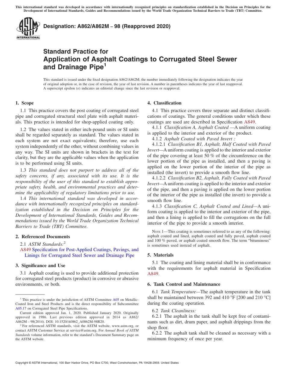 ASTM A862 - A 862M - 98 (2020).pdf_第1页