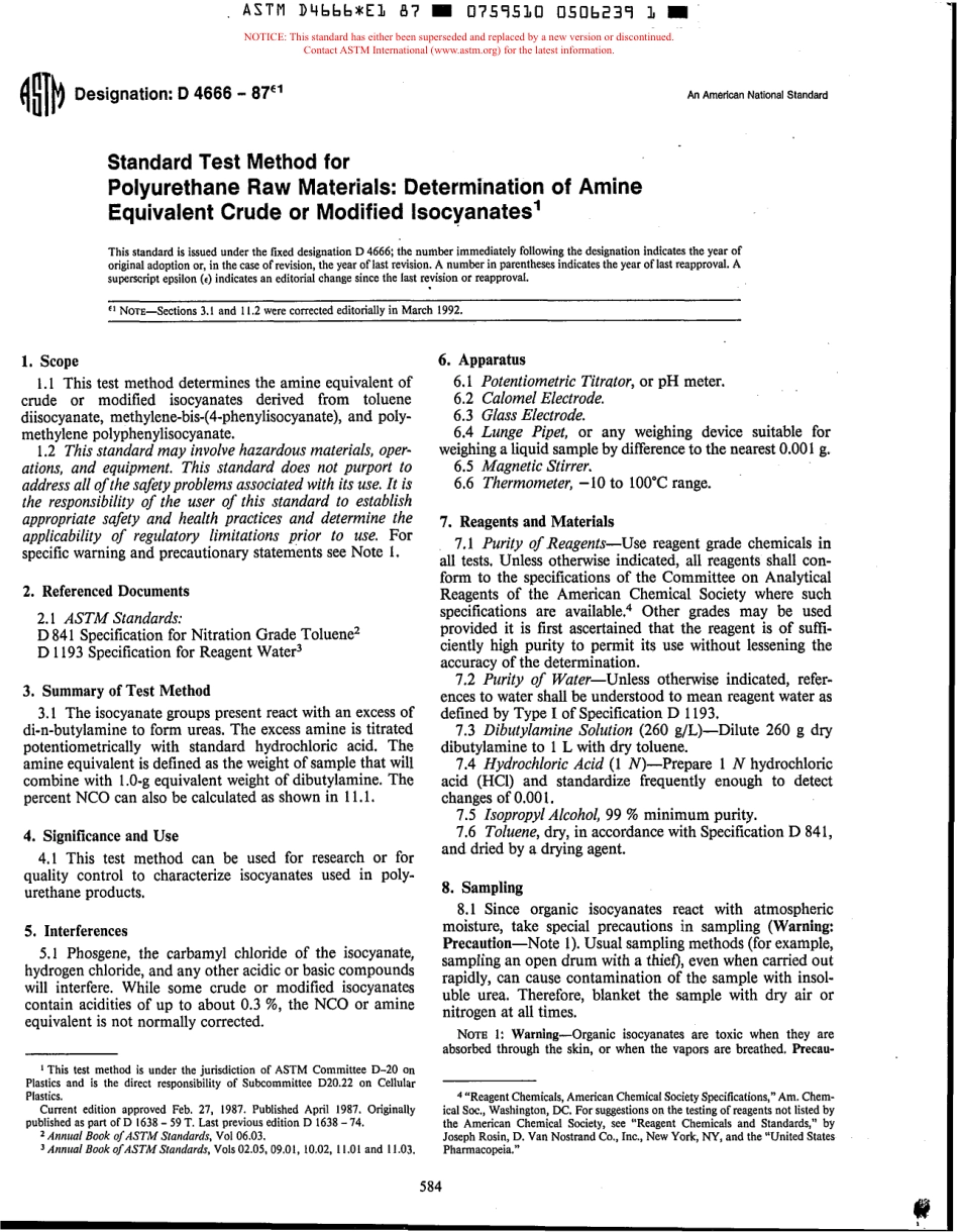 ASTM D4666 - 87e1 scan.pdf_第1页